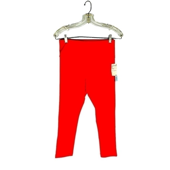 zella Red Firelight High Support Yoga and Studio Crop Leggings Size M - Picture 1 of 10